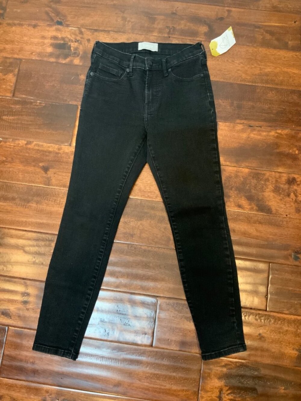 Everlane Black Denim Mid Rise Skinny Jean, Size 27